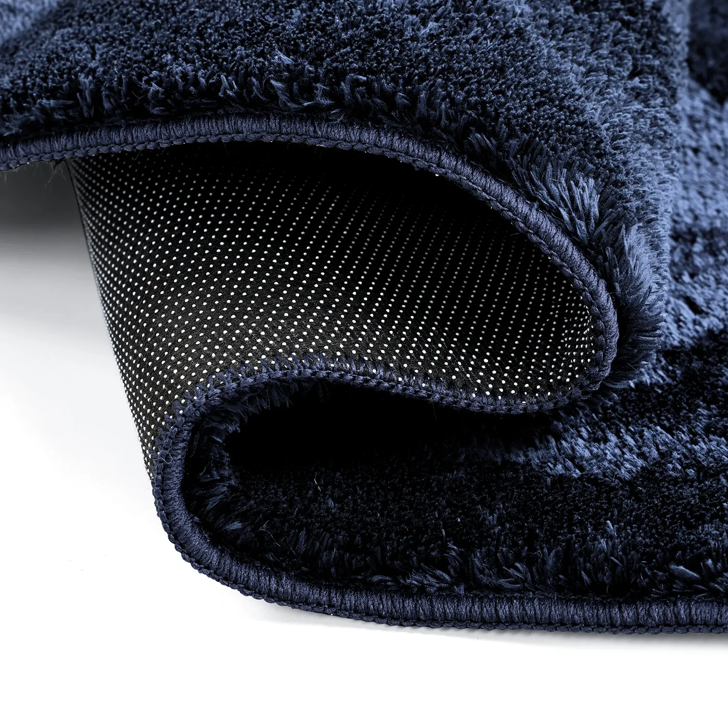 Asymmetrischer Wellen-Hochflor-Teppich - Aranga Super Soft Fur (dunkelblau)