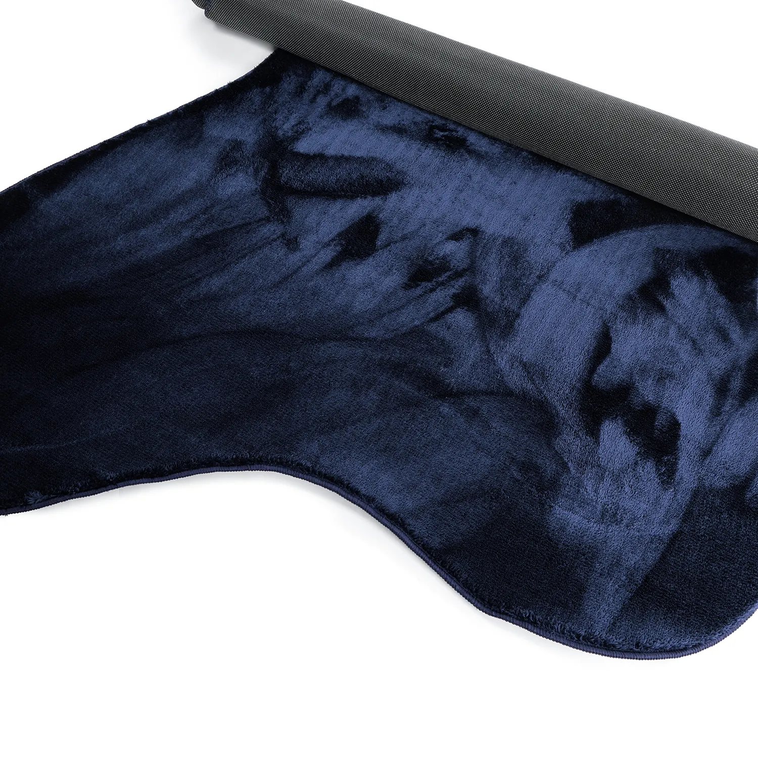 Asymmetrischer Wellen-Hochflor-Teppich - Aranga Super Soft Fur (dunkelblau)