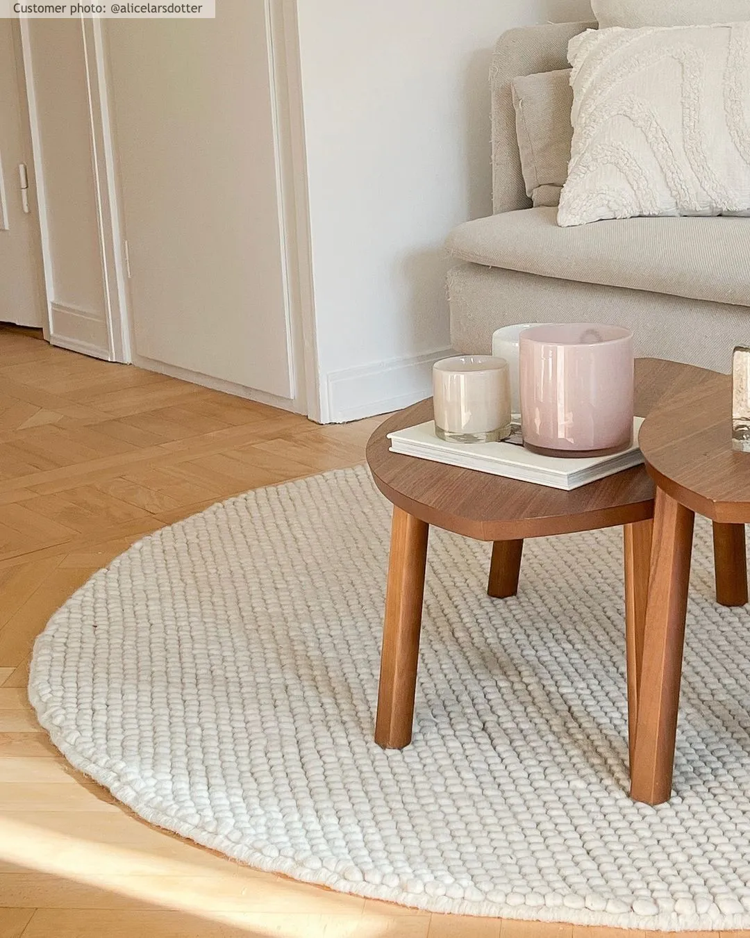 Runde Teppiche - Avafors Wool Bubble (beige)