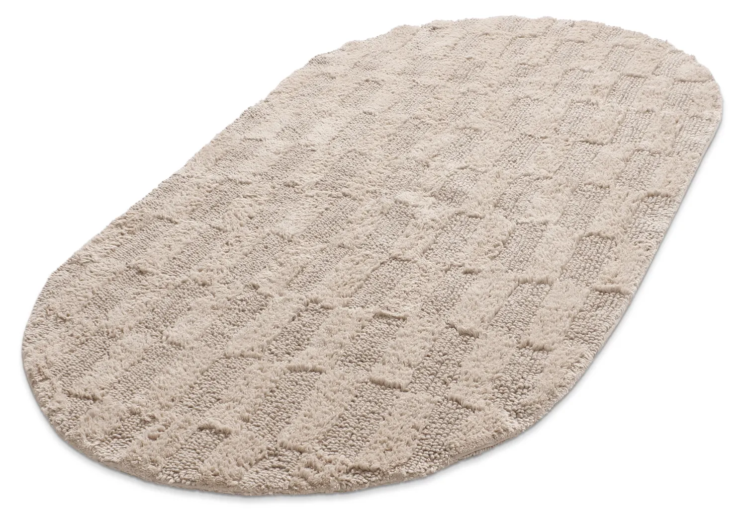 Ovaler badezimmerteppich - Bevin (beige)