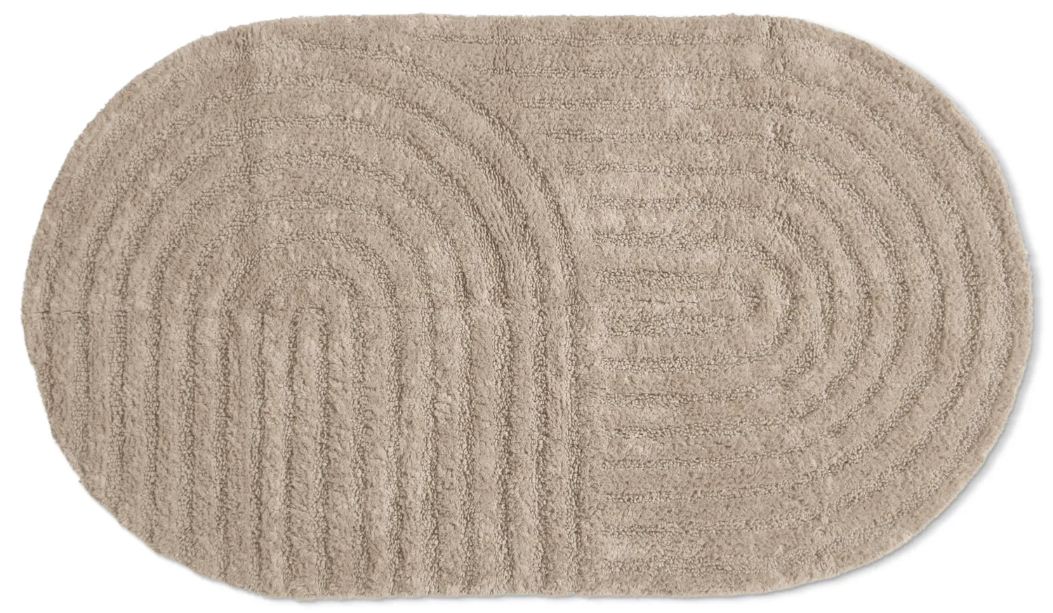 Ovaler badezimmerteppich - Embla (beige)