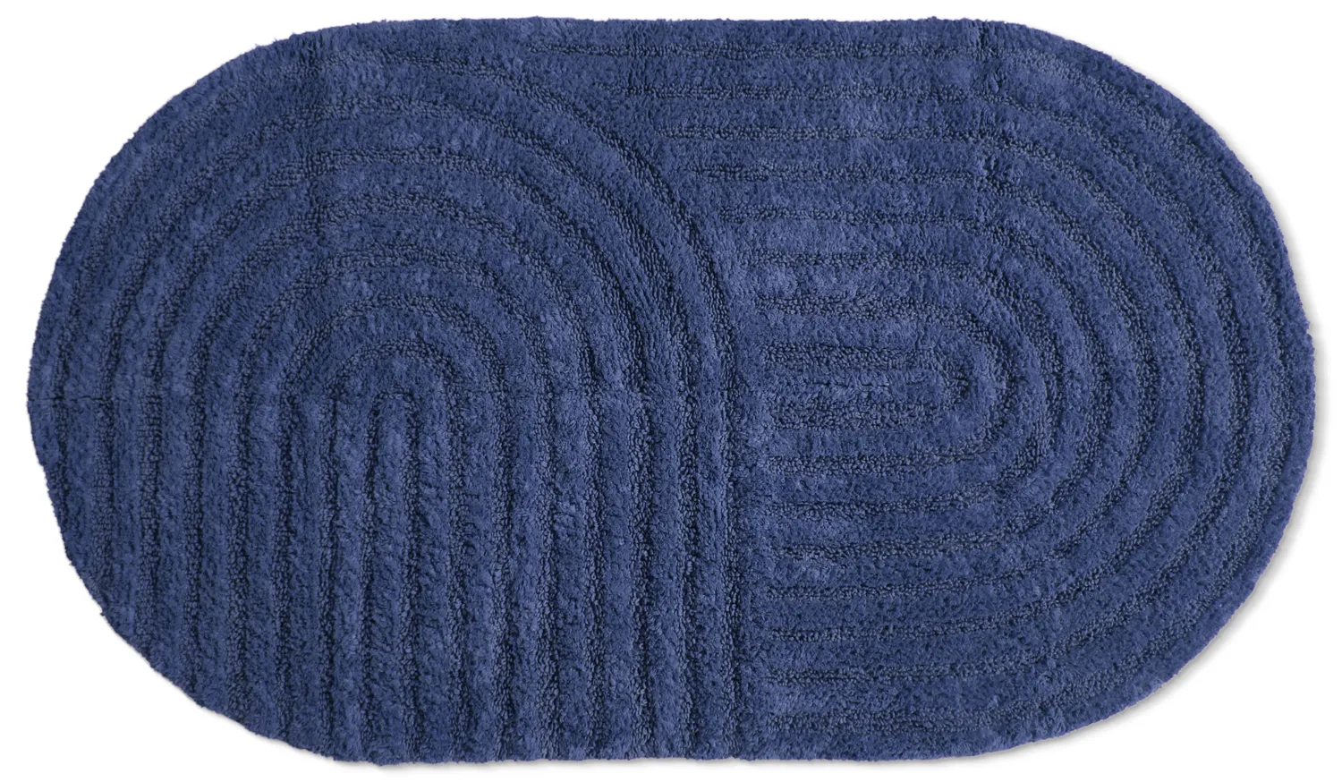 Ovaler badezimmerteppich - Embla (blau)
