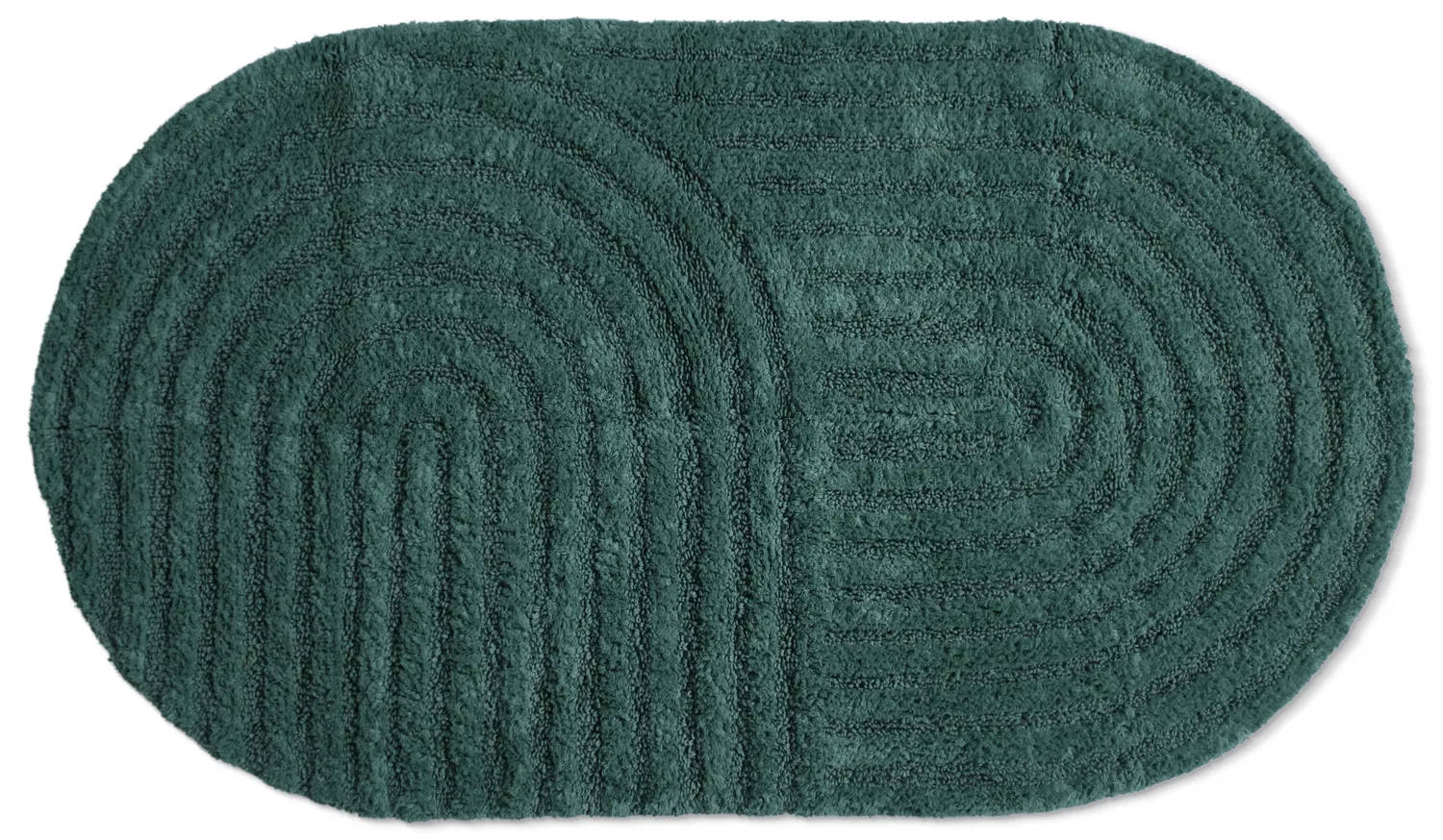Ovaler badezimmerteppich - Embla (dunkelgrün)