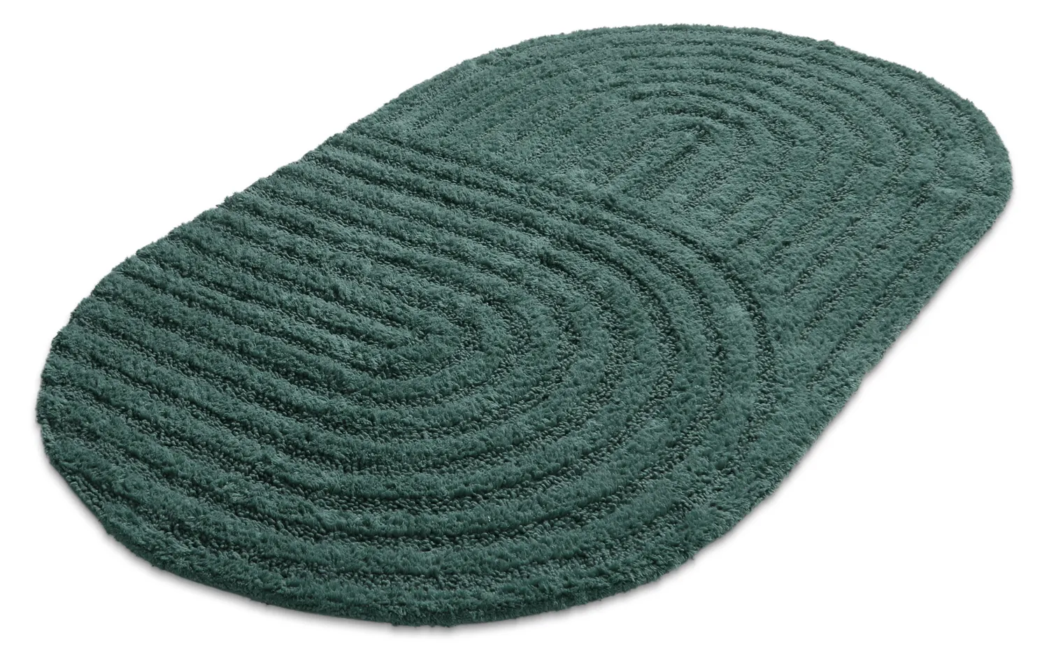 Ovaler badezimmerteppich - Embla (dunkelgrün)