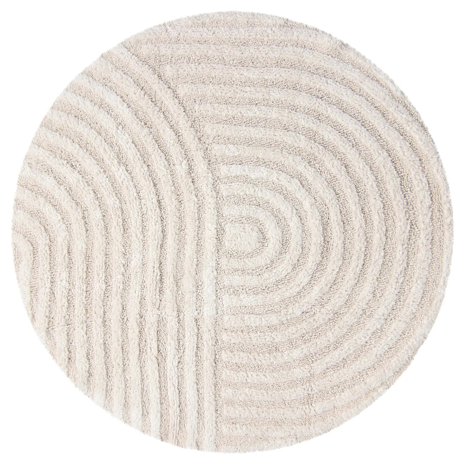 Runder badezimmerteppich - Embla (cremefarben)