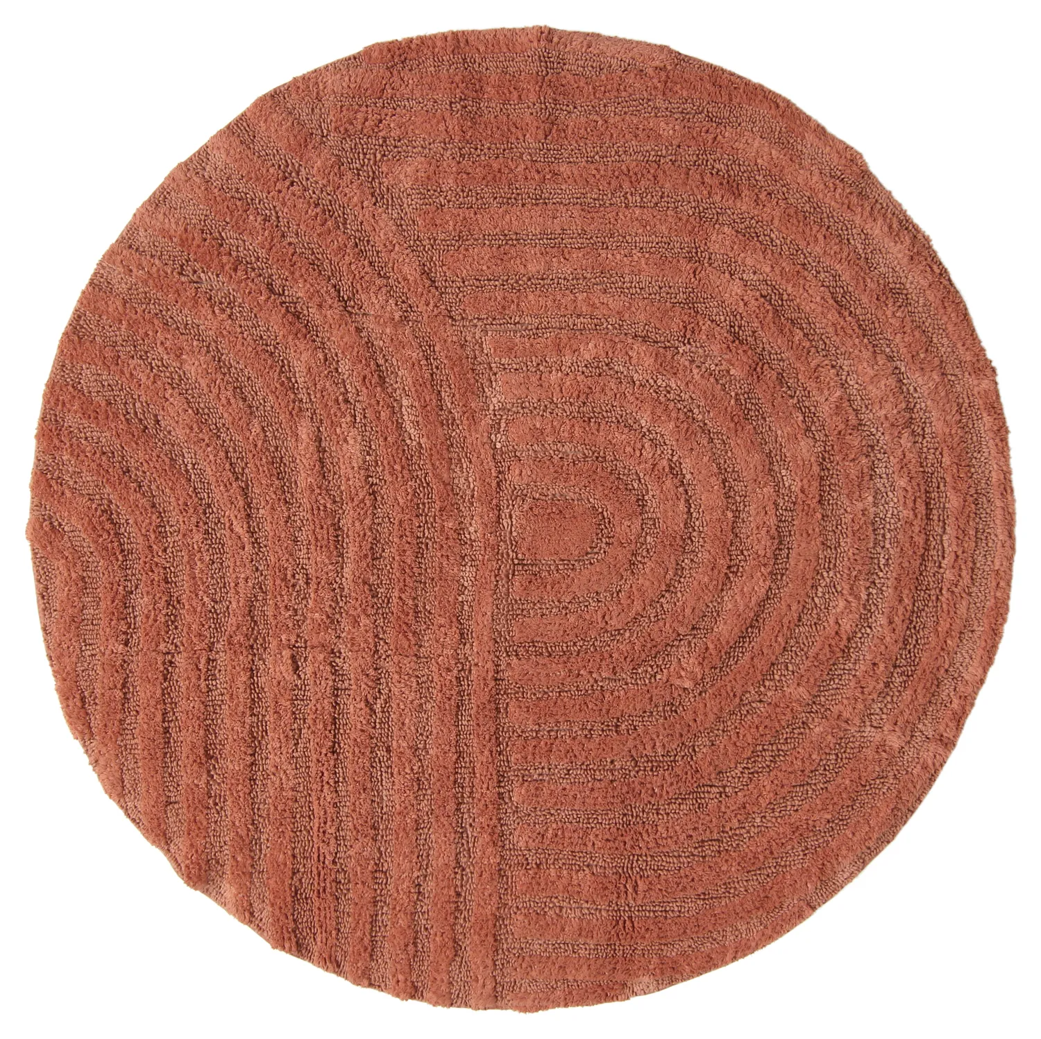 Runder badezimmerteppich - Embla (terrakotta)