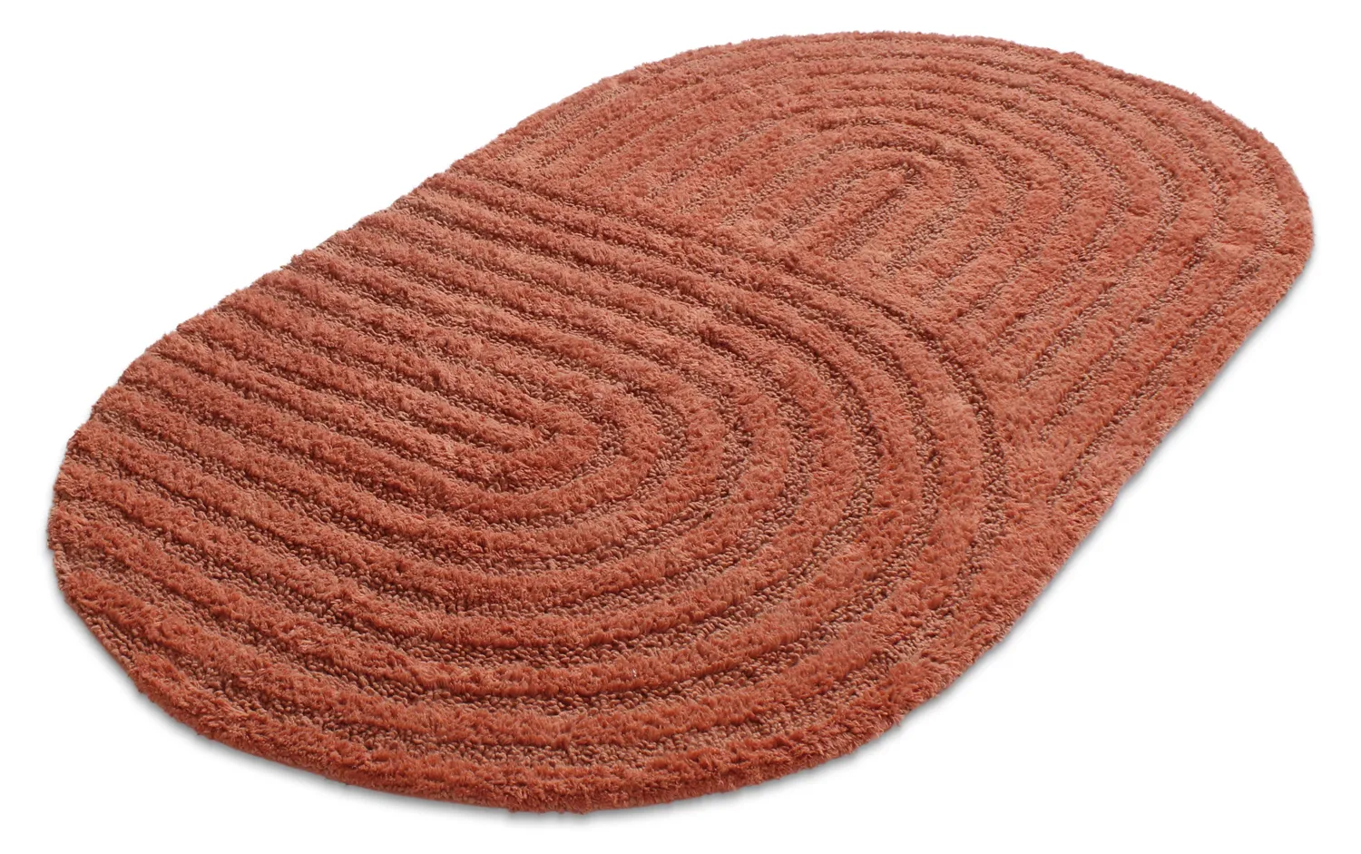 Ovaler badezimmerteppich - Embla (terrakotta)