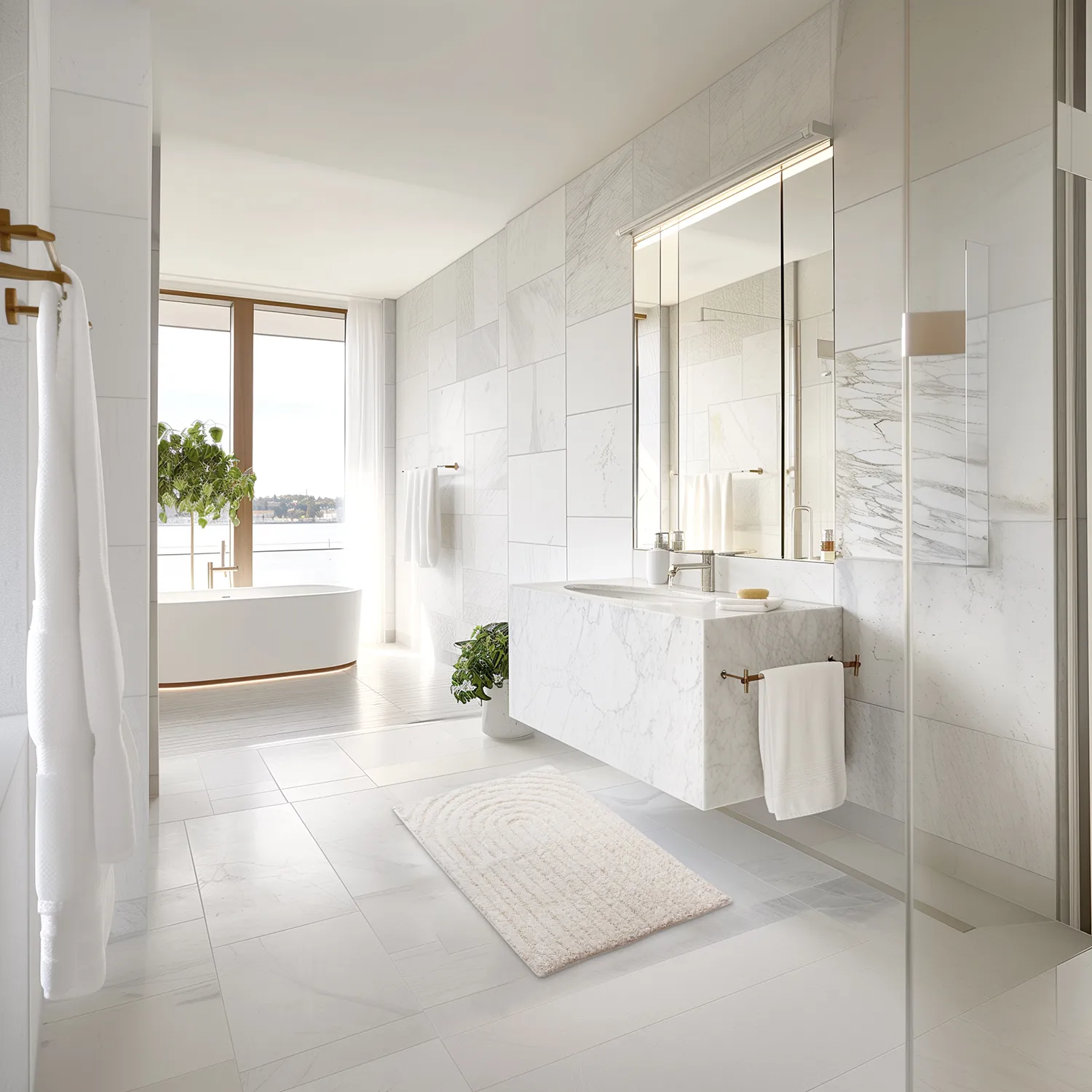 Badezimmerteppich - Evena (cremefarben)