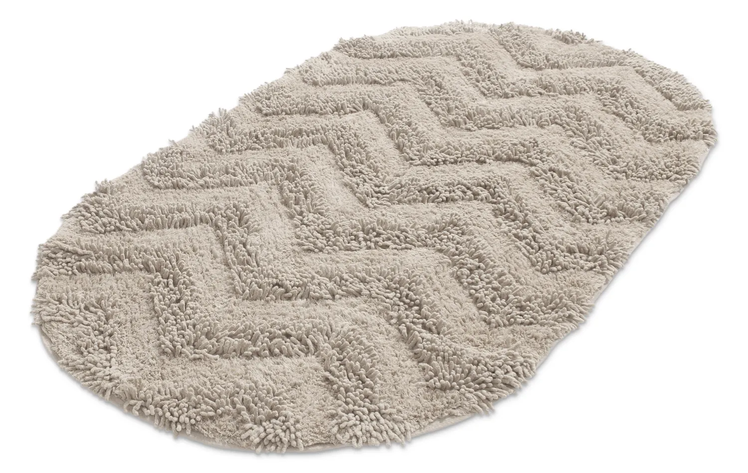 Ovaler badezimmerteppich - Tressa (beige)