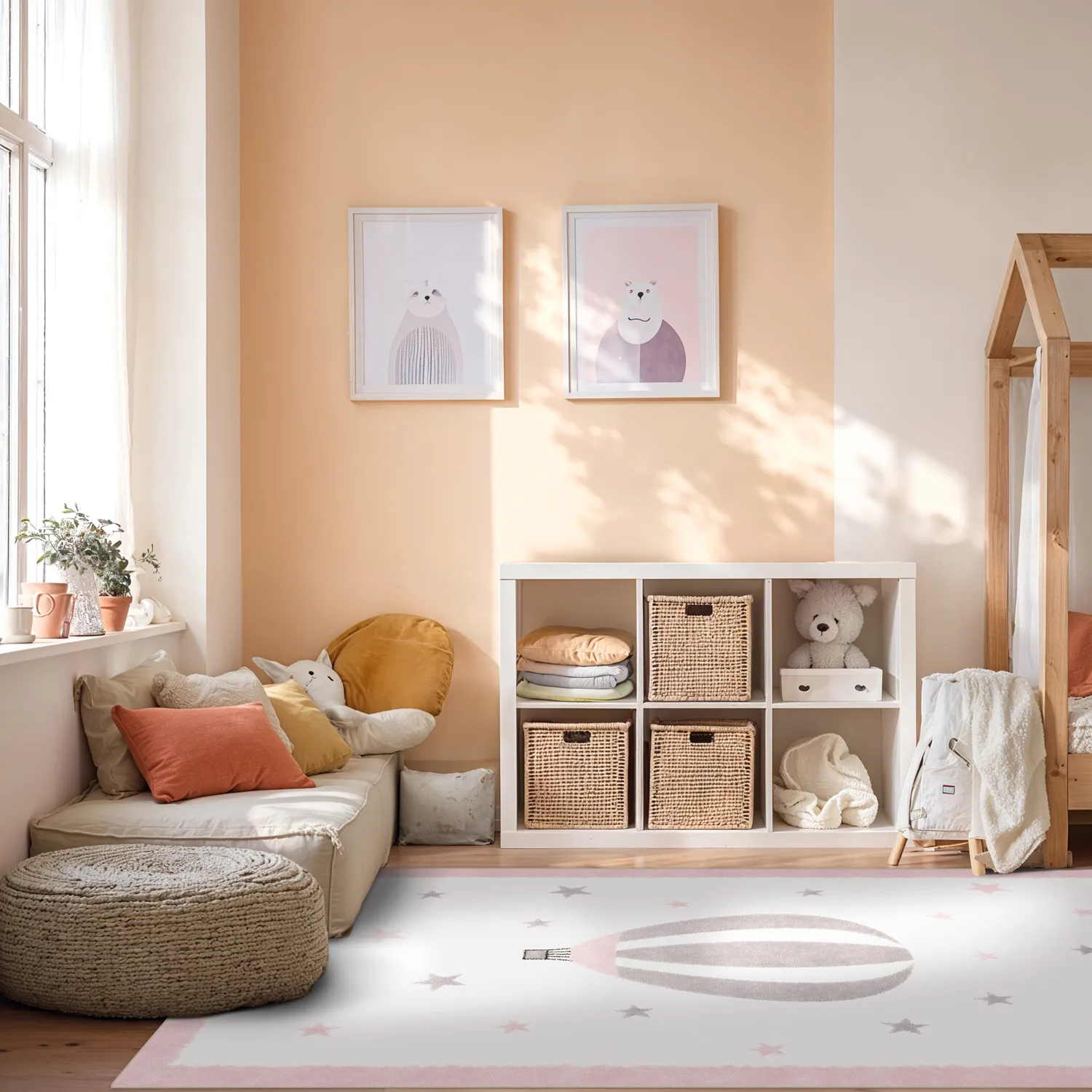 Kinderteppich - Alone Balloon (rosa)