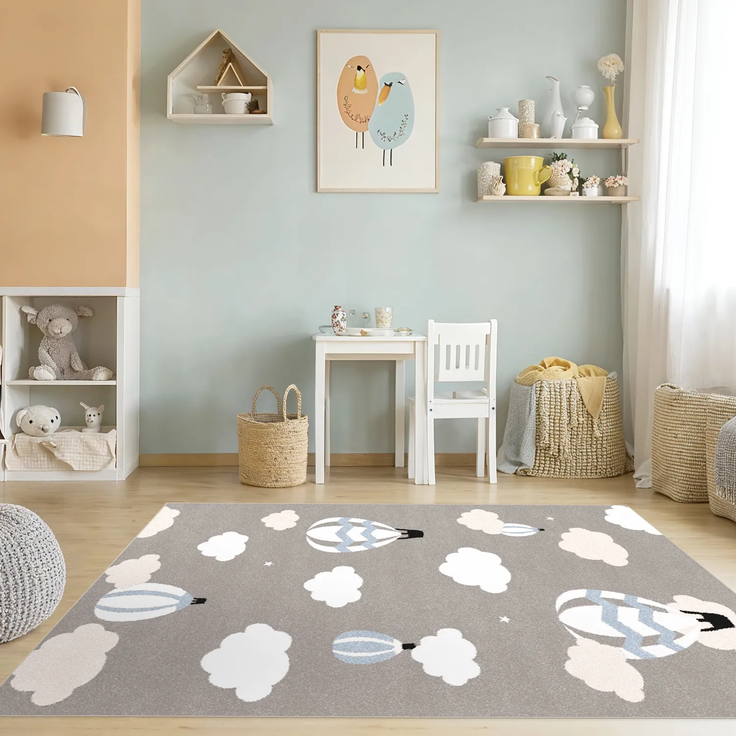 Kinderteppich - Balloons (blau)