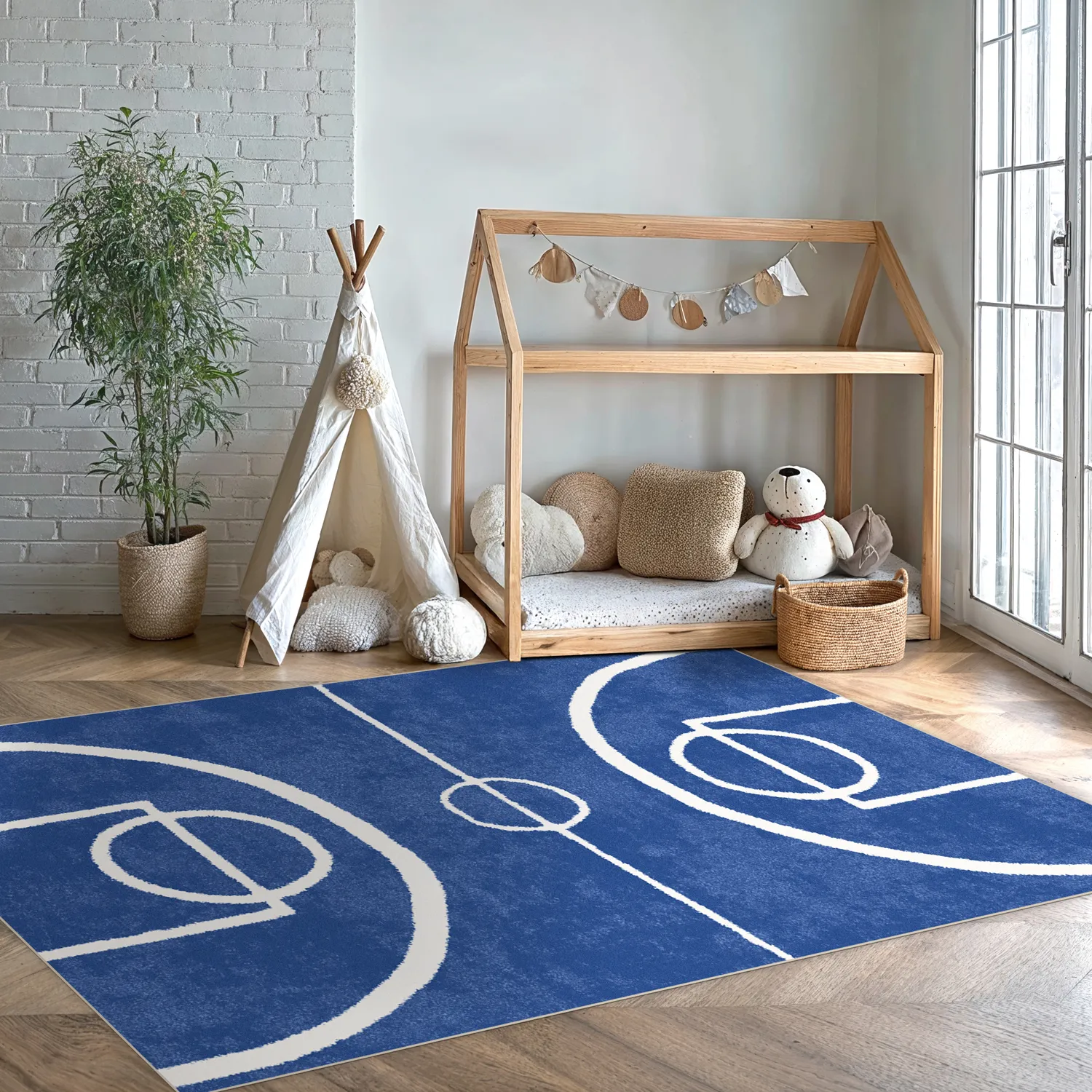 Kinderteppich - Basket (blau)