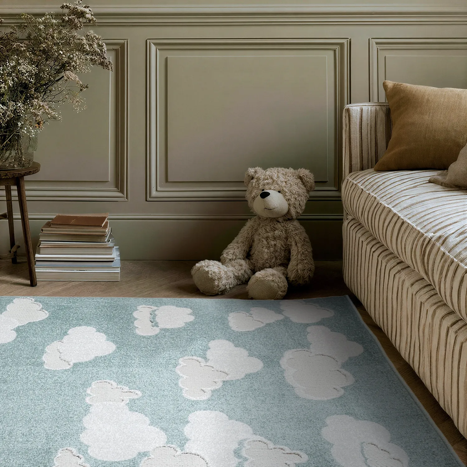 Kinderteppich - Cloudy Sky (blau)