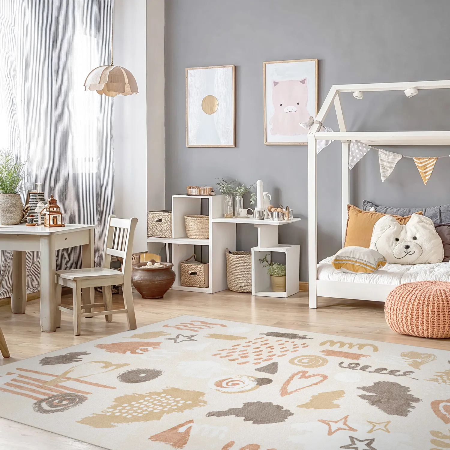Kinderteppich - Ethel (rosa)