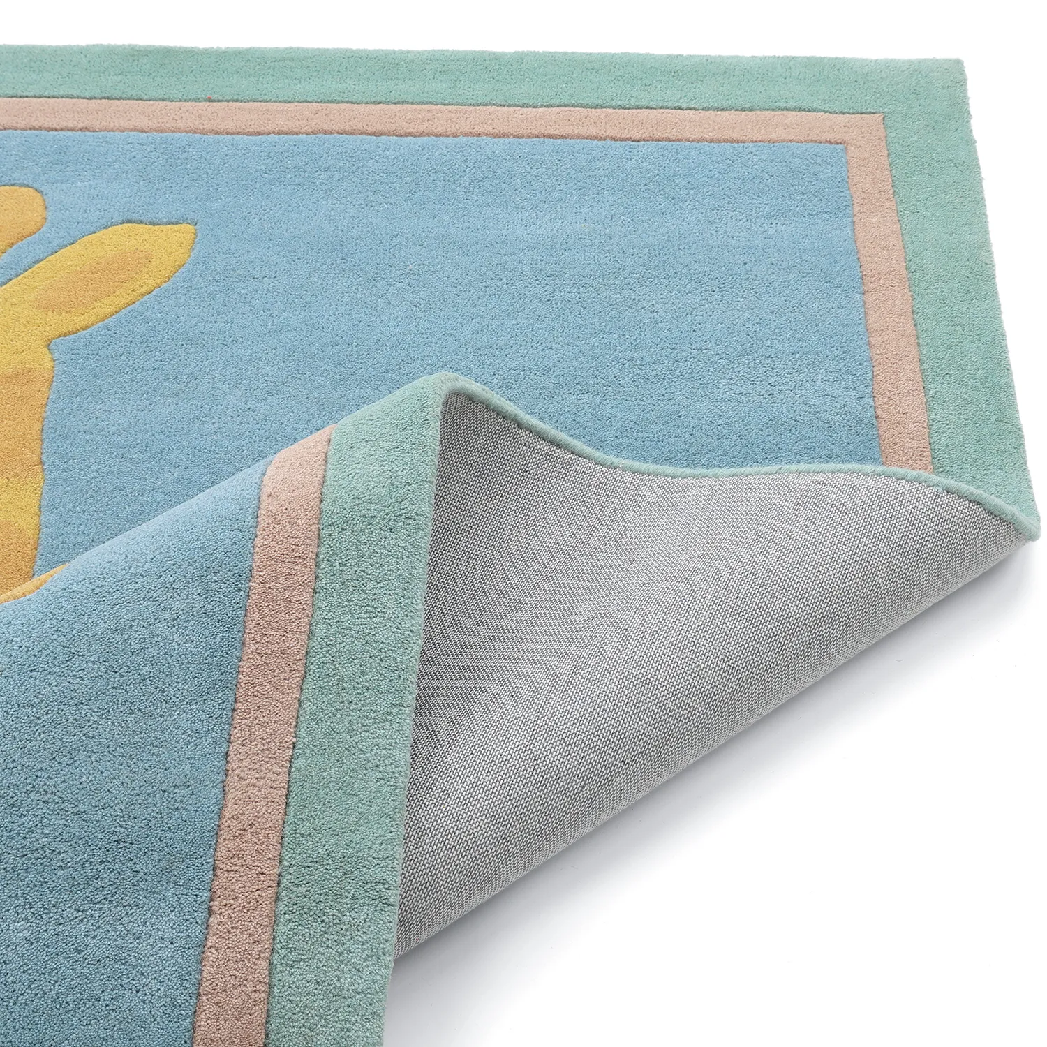 Kinderteppich - Giraffe Hand Tufted Wool Premium (hellblau/mehrfarbig)