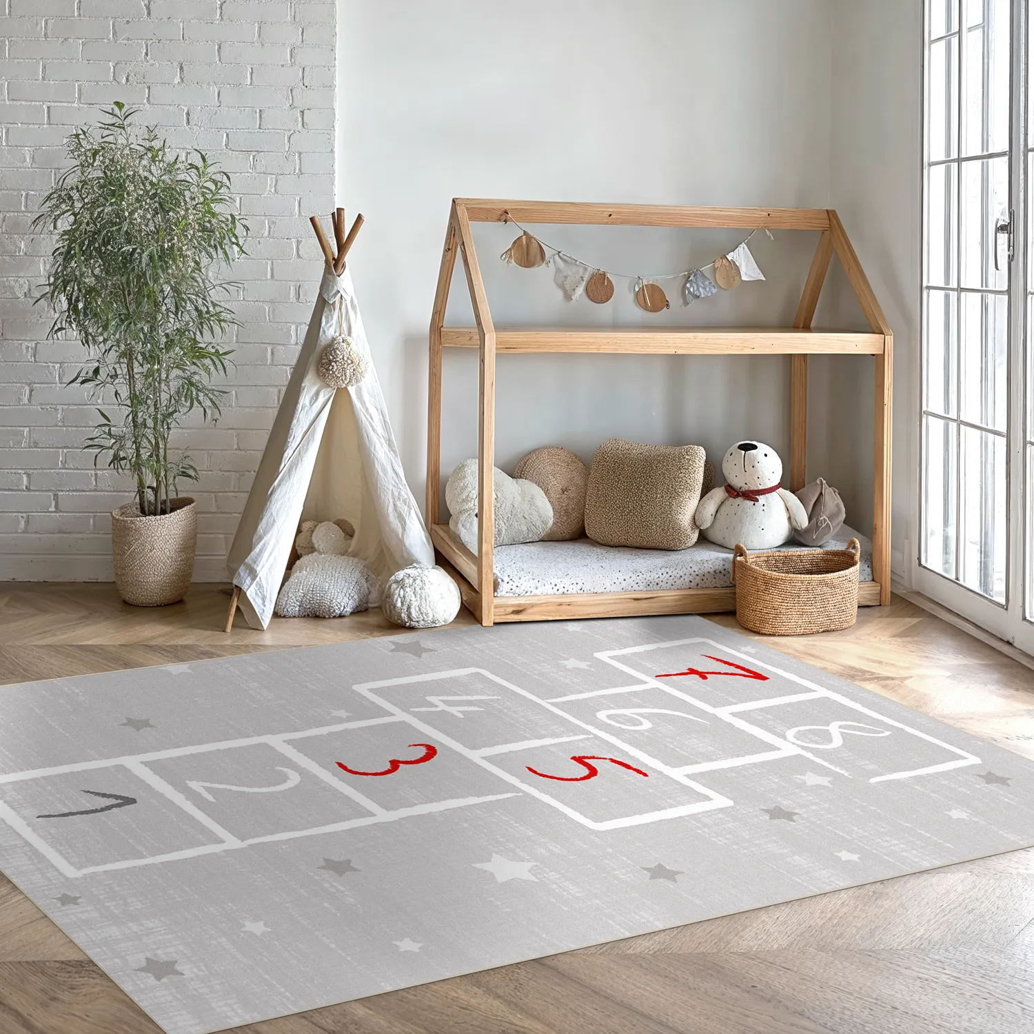 Kinderteppich - Hopscotch (grau)