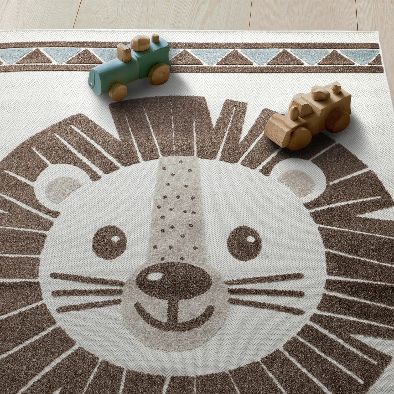 Kinderteppich - Kind Lion (creme/blau)