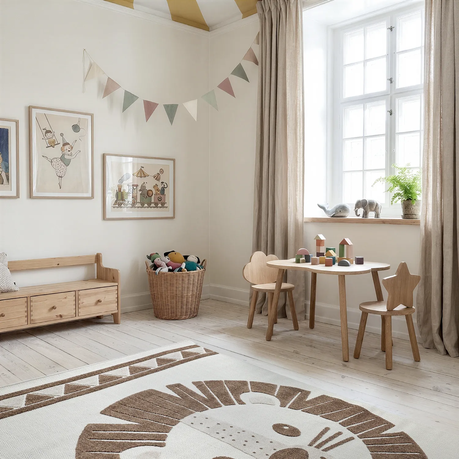 Kinderteppich - Kind Lion (creme/braun)