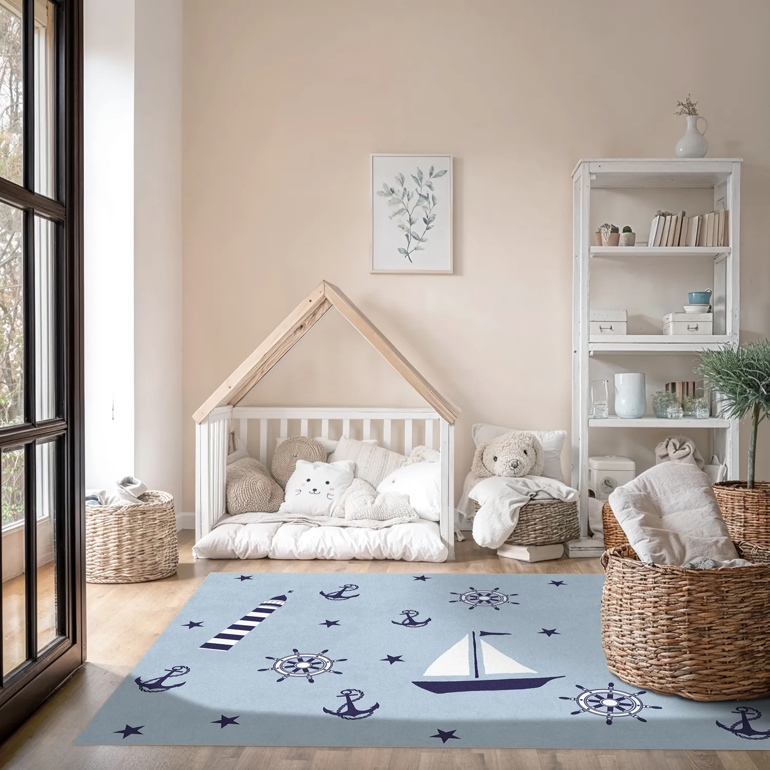 Kinderteppich - Sailing Ship (blau)