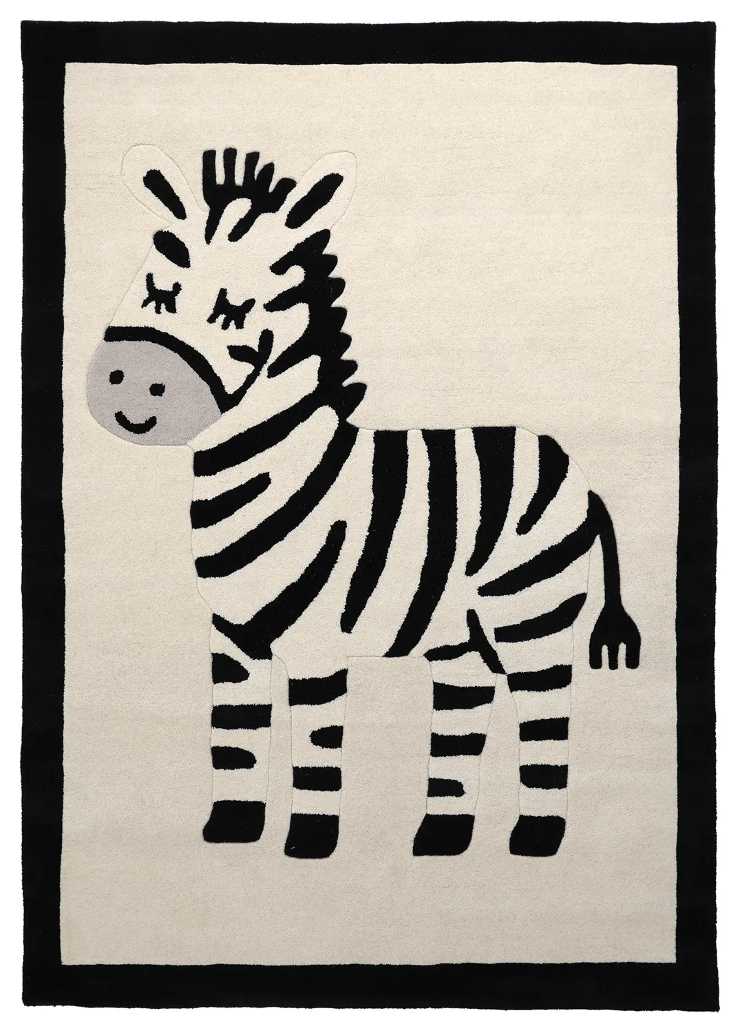 Kinderteppich - Zebra Hand Tufted Wool Premium (beige/schwarz)