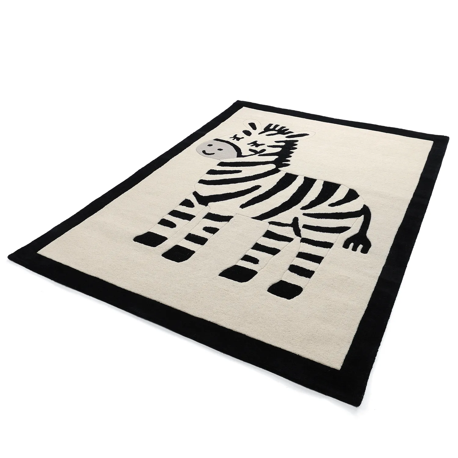 Kinderteppich - Zebra Hand Tufted Wool Premium (beige/schwarz)