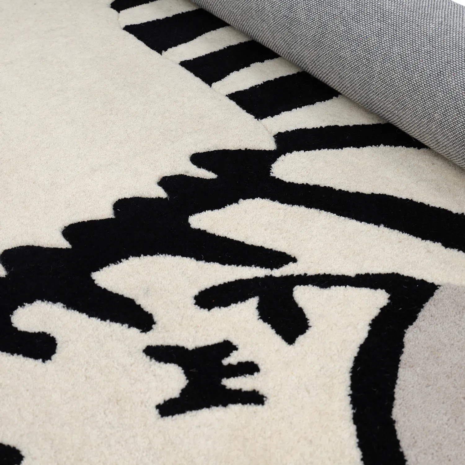 Kinderteppich - Zebra Hand Tufted Wool Premium (beige/schwarz)