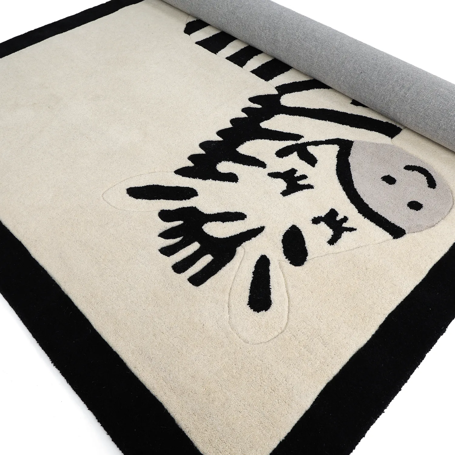 Kinderteppich - Zebra Hand Tufted Wool Premium (beige/schwarz)
