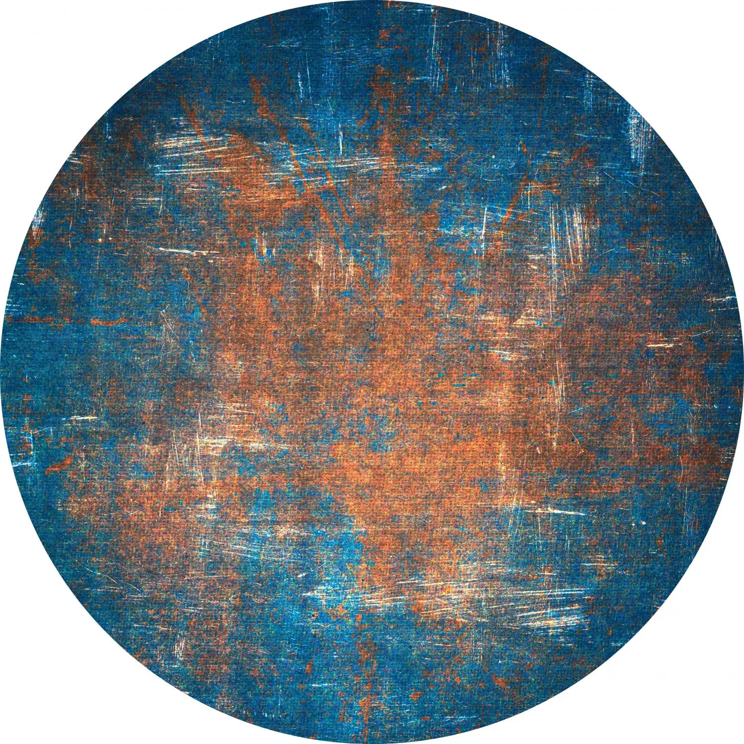 Rund Teppich - Tierzo (blau)