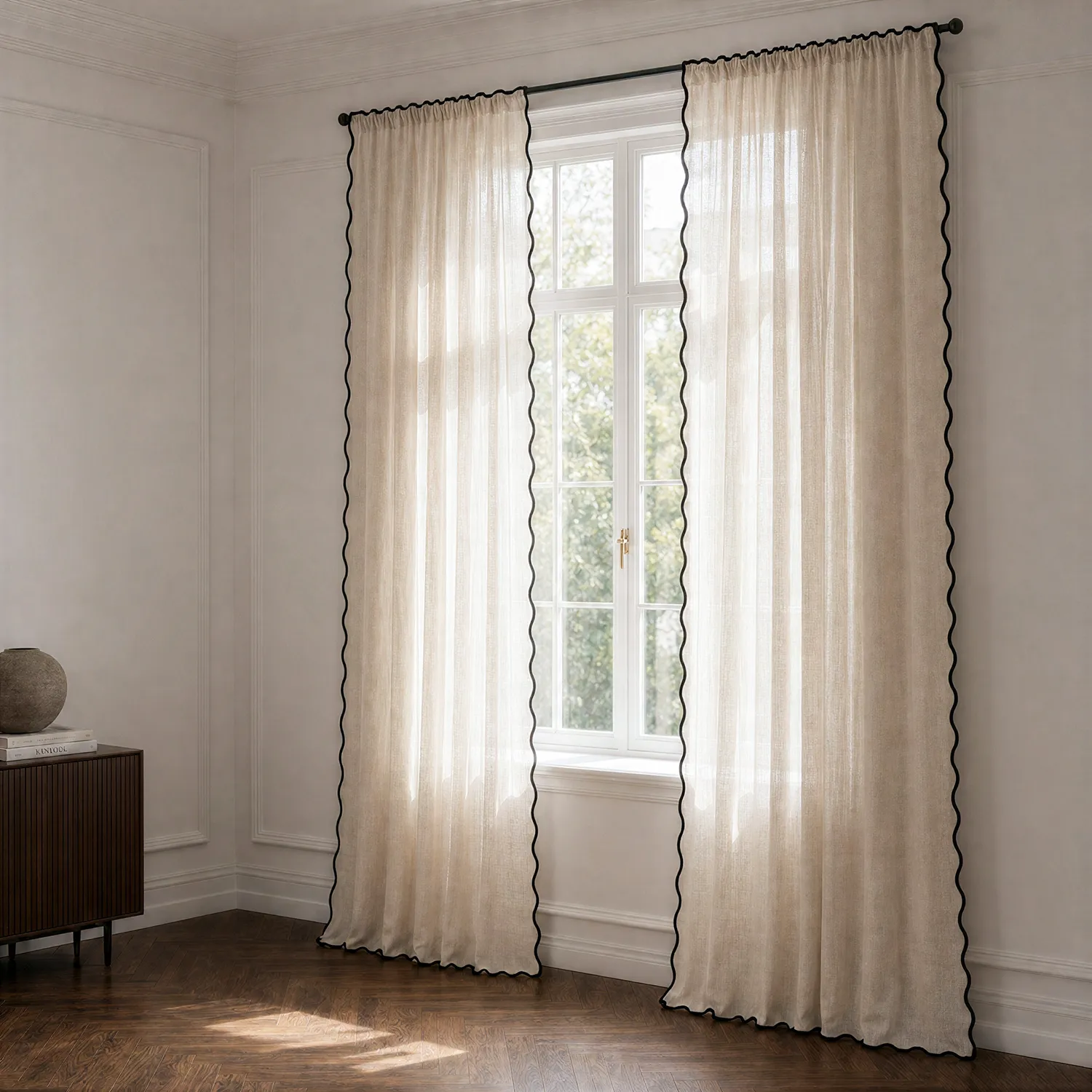 2er-Pack Gardinen - Baumwollgardine Yrsa (hellbeige)