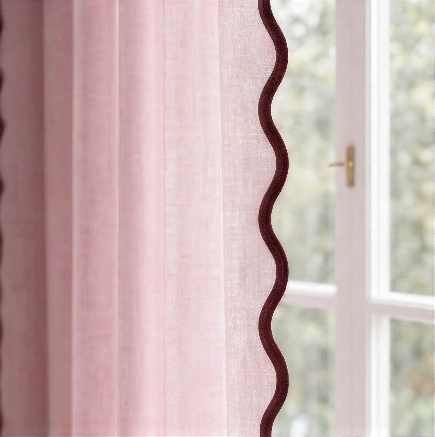 2er-Pack Gardinen - Baumwollgardine Yrsa (rosa)