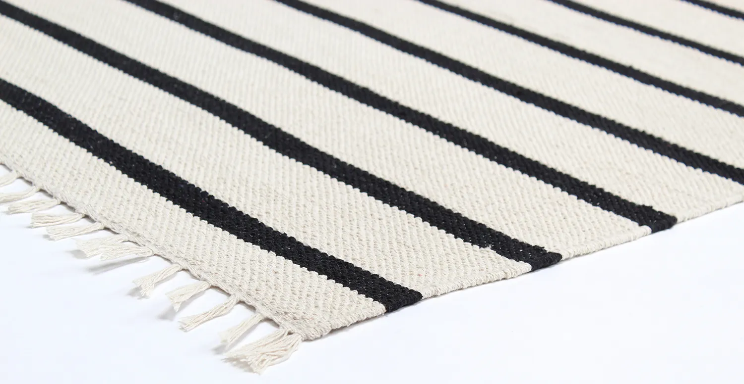 Baumwollteppich - Helle (offwhite/schwarz)