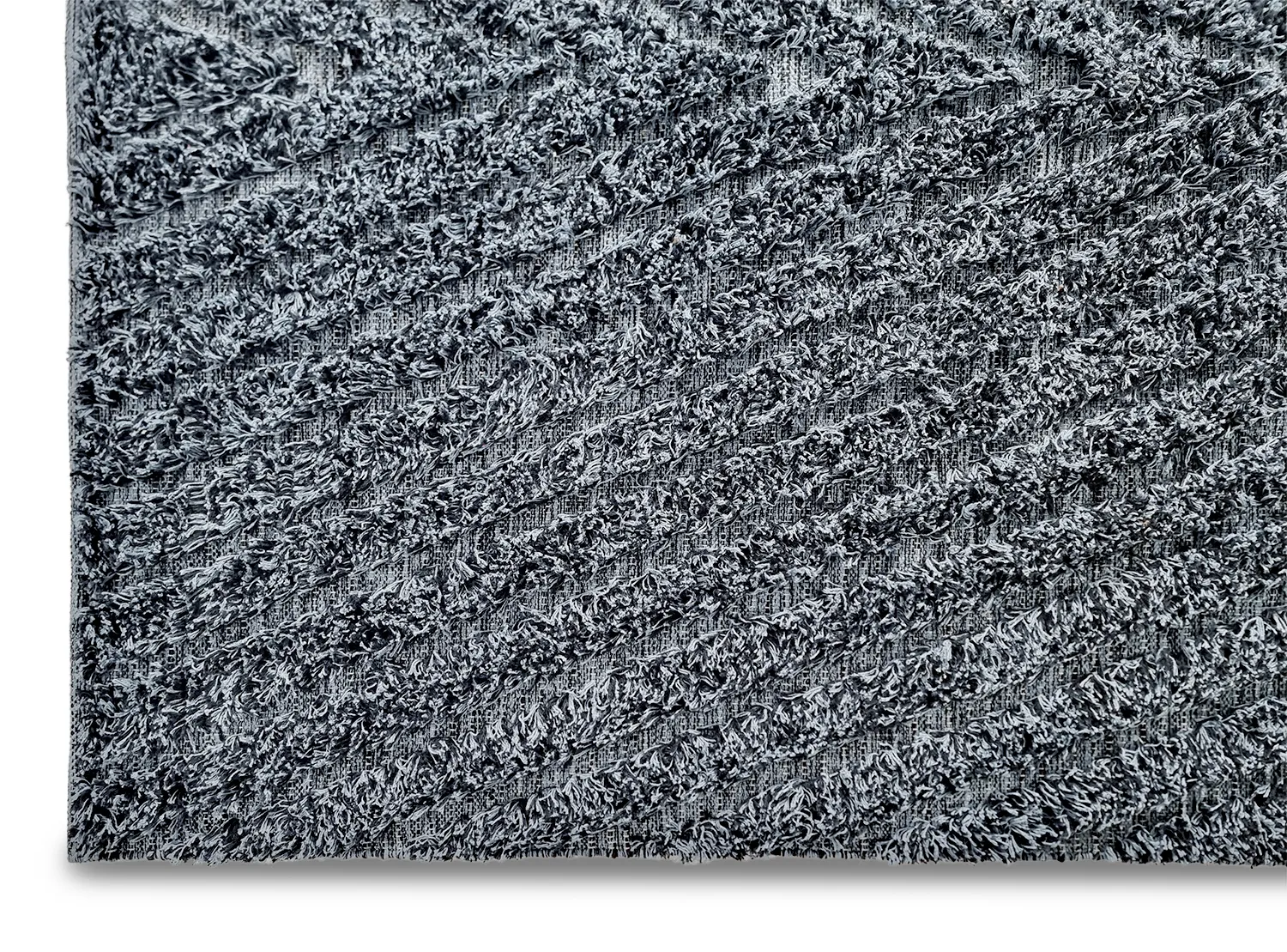 Hochflorteppiche - Kendra Natural Cotton Shaggy (grau/schwarz)