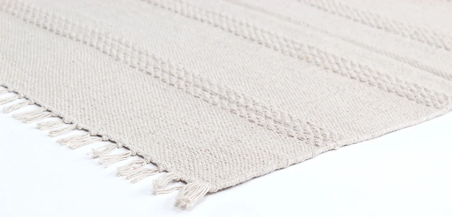 Baumwollteppich - Lilje (hell beige)