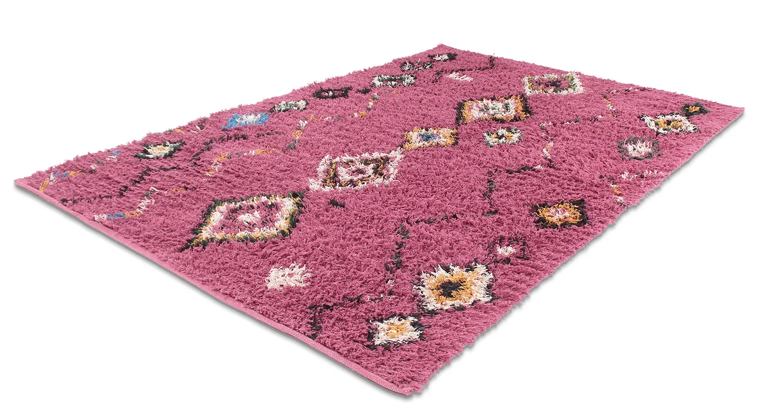 Hochflorteppiche - Nyle Natural Cotton Shaggy (rosa/multi)
