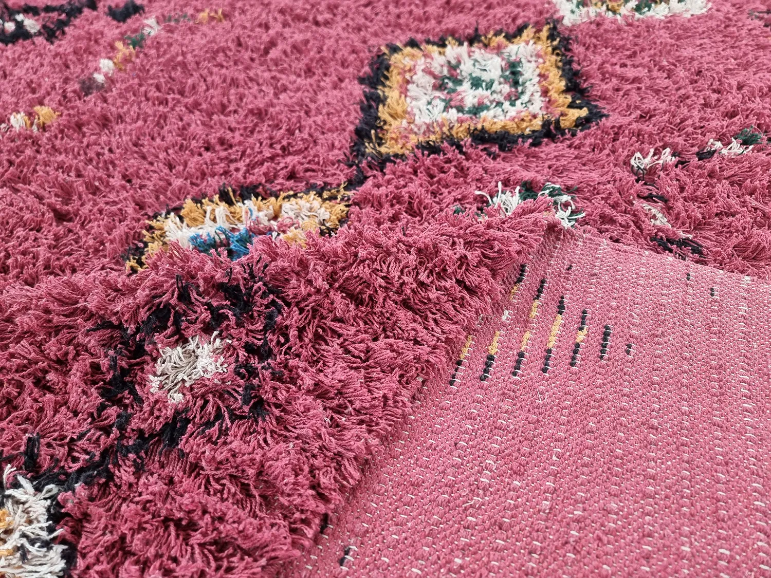 Hochflorteppiche - Nyle Natural Cotton Shaggy (rosa/multi)