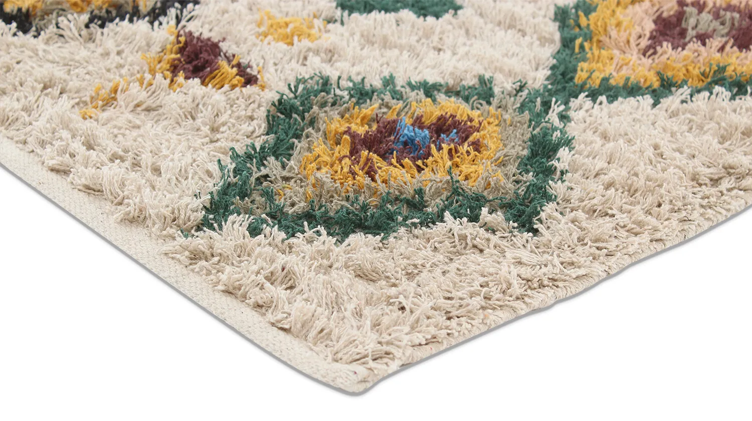 Hochflorteppiche - Siddel Natural Cotton Shaggy (beige/multi)