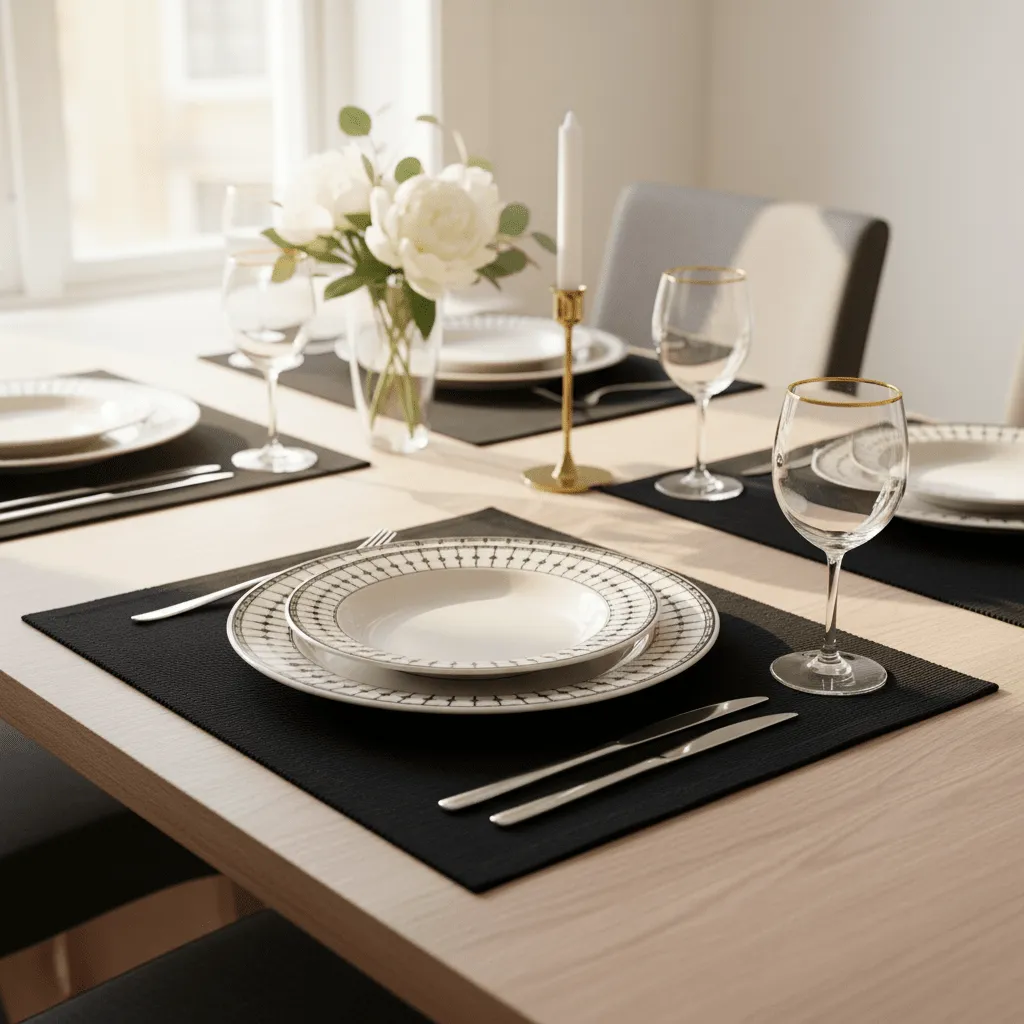 Platzset 2er-Pack - Niva (schwarz)