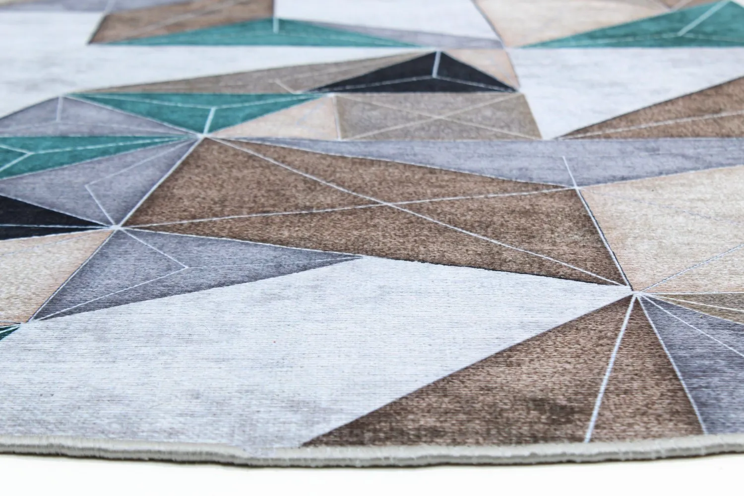 Rund Teppich - Feres (grau/beige/bunt)