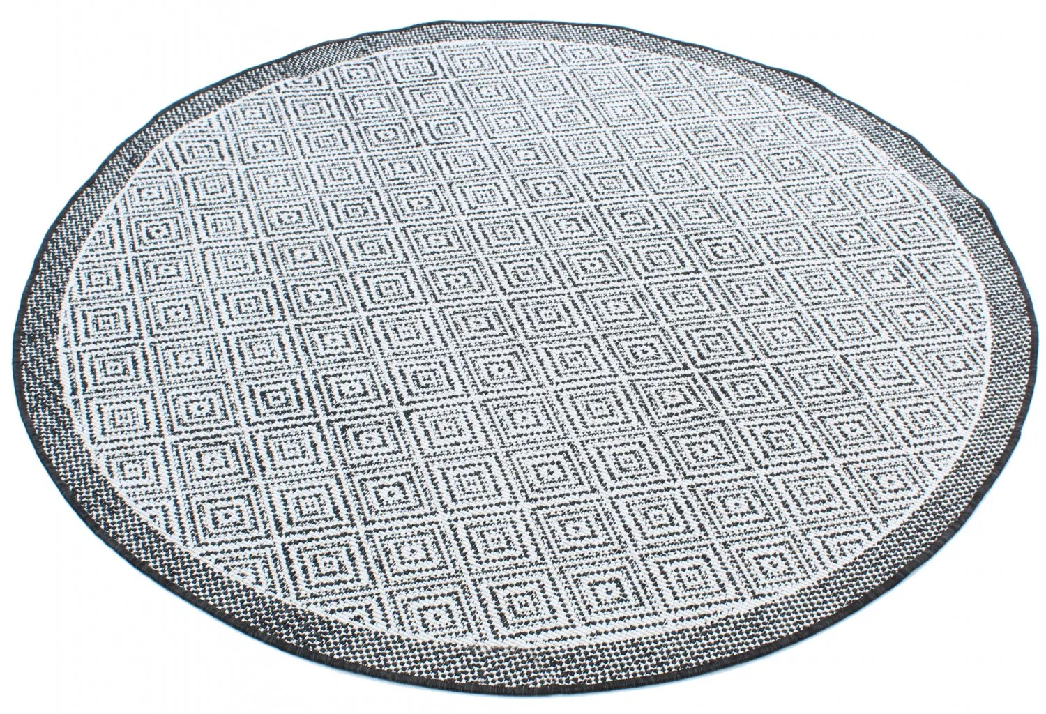 Rund Teppich - Monsaraz (schwarz)