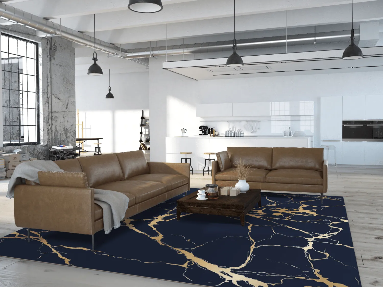 Wilton-Teppich - Cesina (schwarz/gold)
