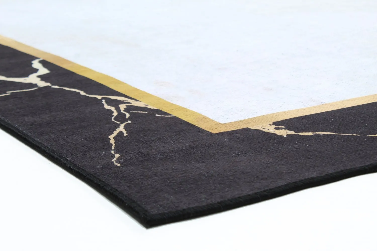 Wilton-Teppich - Cerasia (schwarz/weiß/gold)
