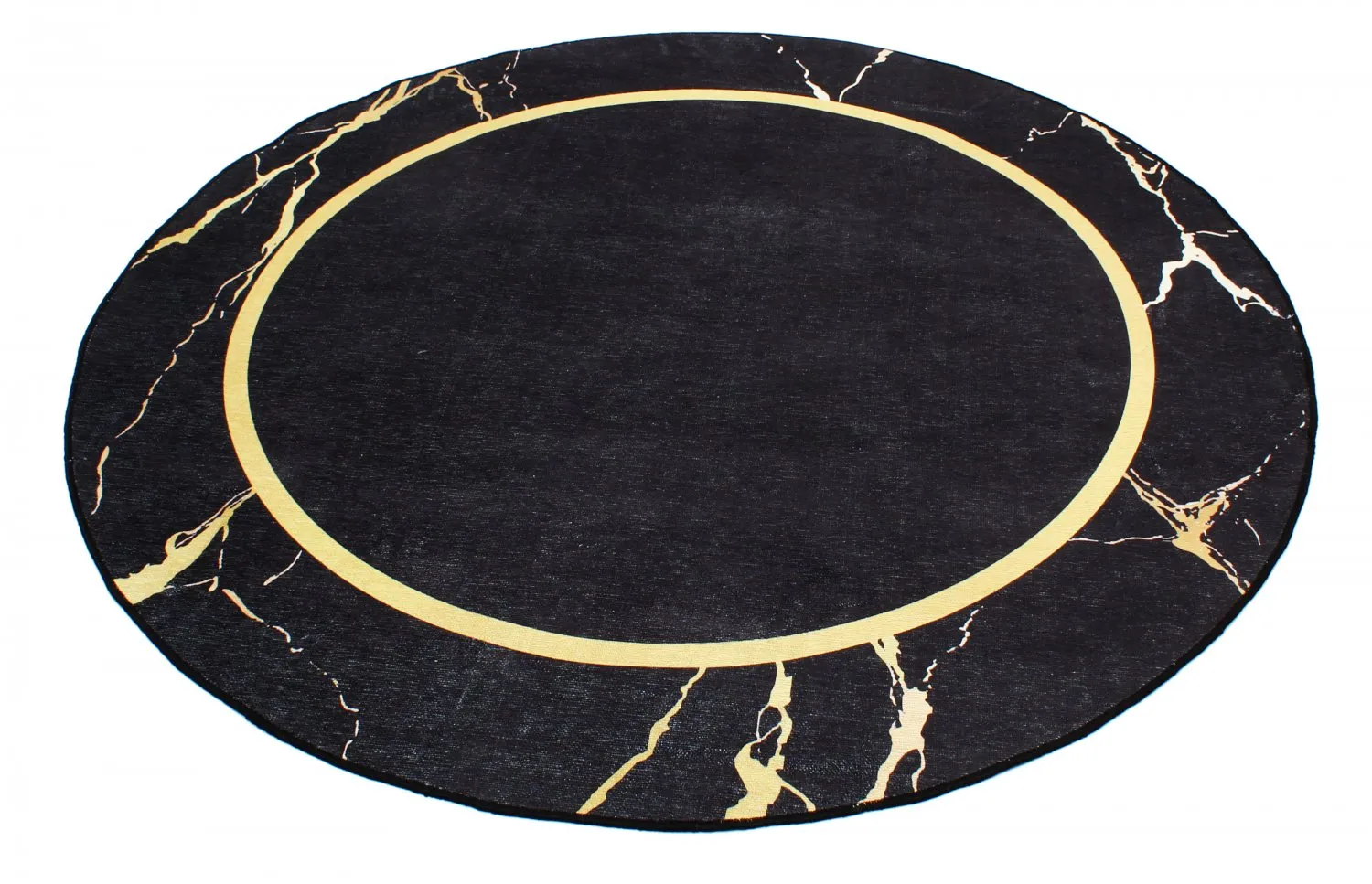 Rund Teppich - Cerasia (schwarz/gold)