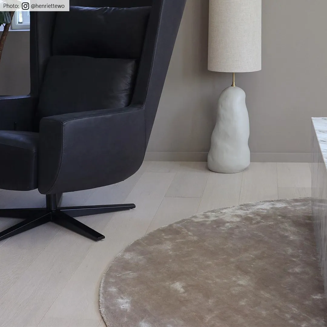 Rund Teppich - Jodhpur Special Luxury Edition Viskose (hellgrau/beige)