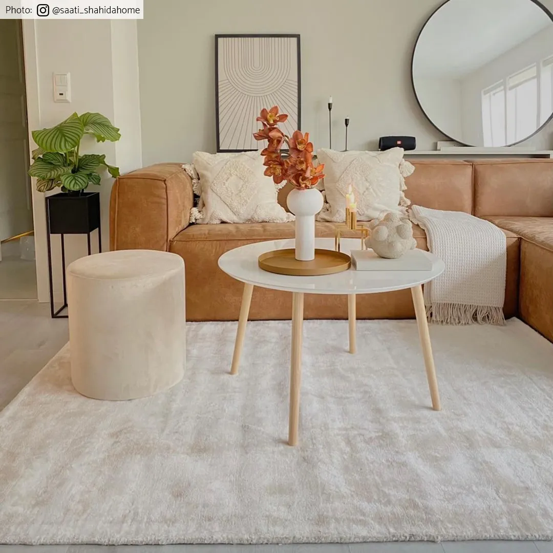 Rund Teppich - Jodhpur Special Luxury Edition Viskose (hellbeige)