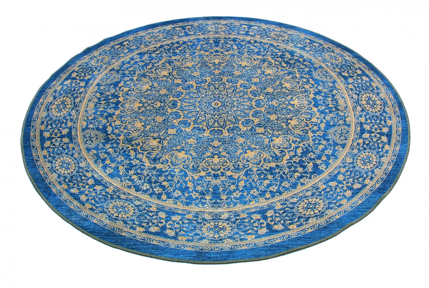 Rund Teppich - Vinadio (blau/gold)