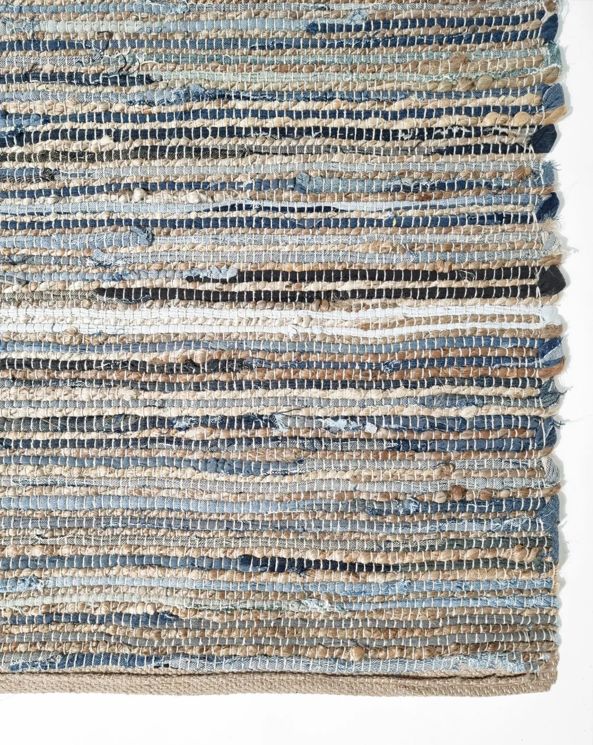 Flickenteppich - Darsi (blau/beige)
