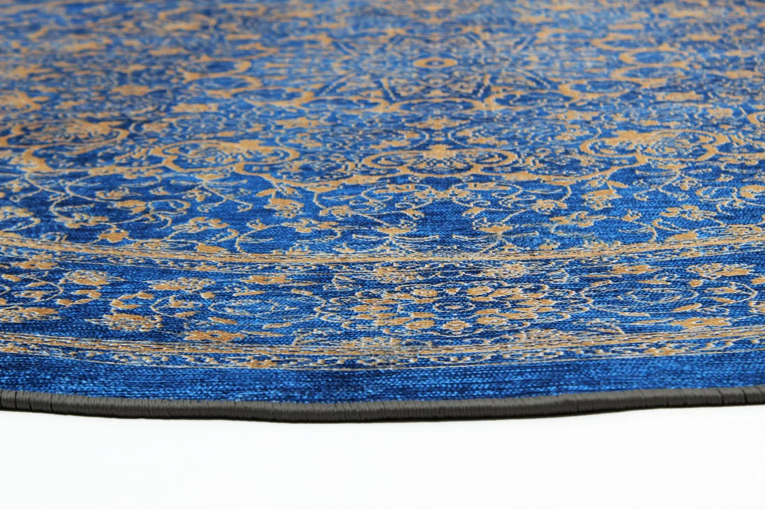 Rund Teppich - Vinadio (blau/gold)