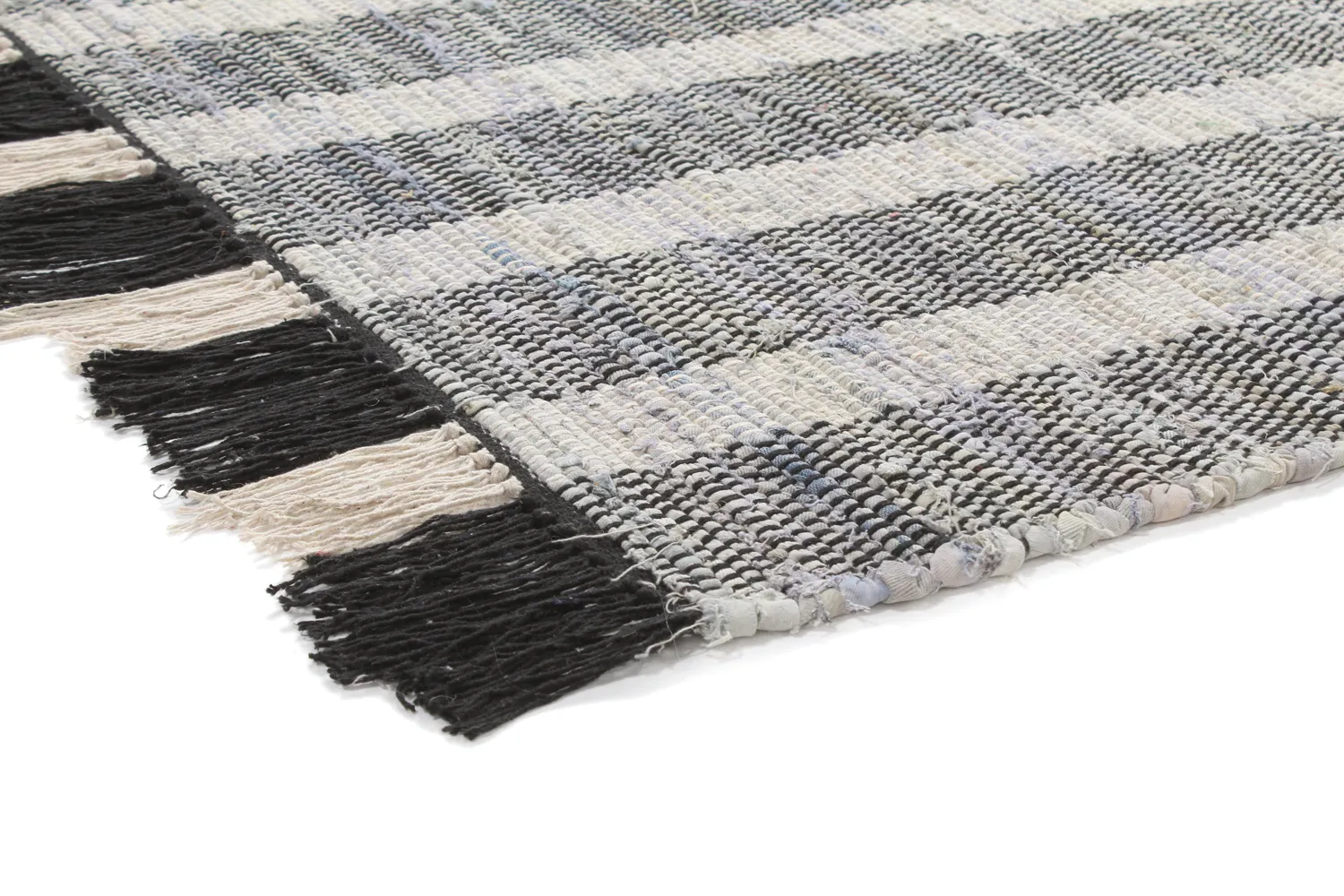 Denim-Teppich - Ally (schwarz/cremeweiß)