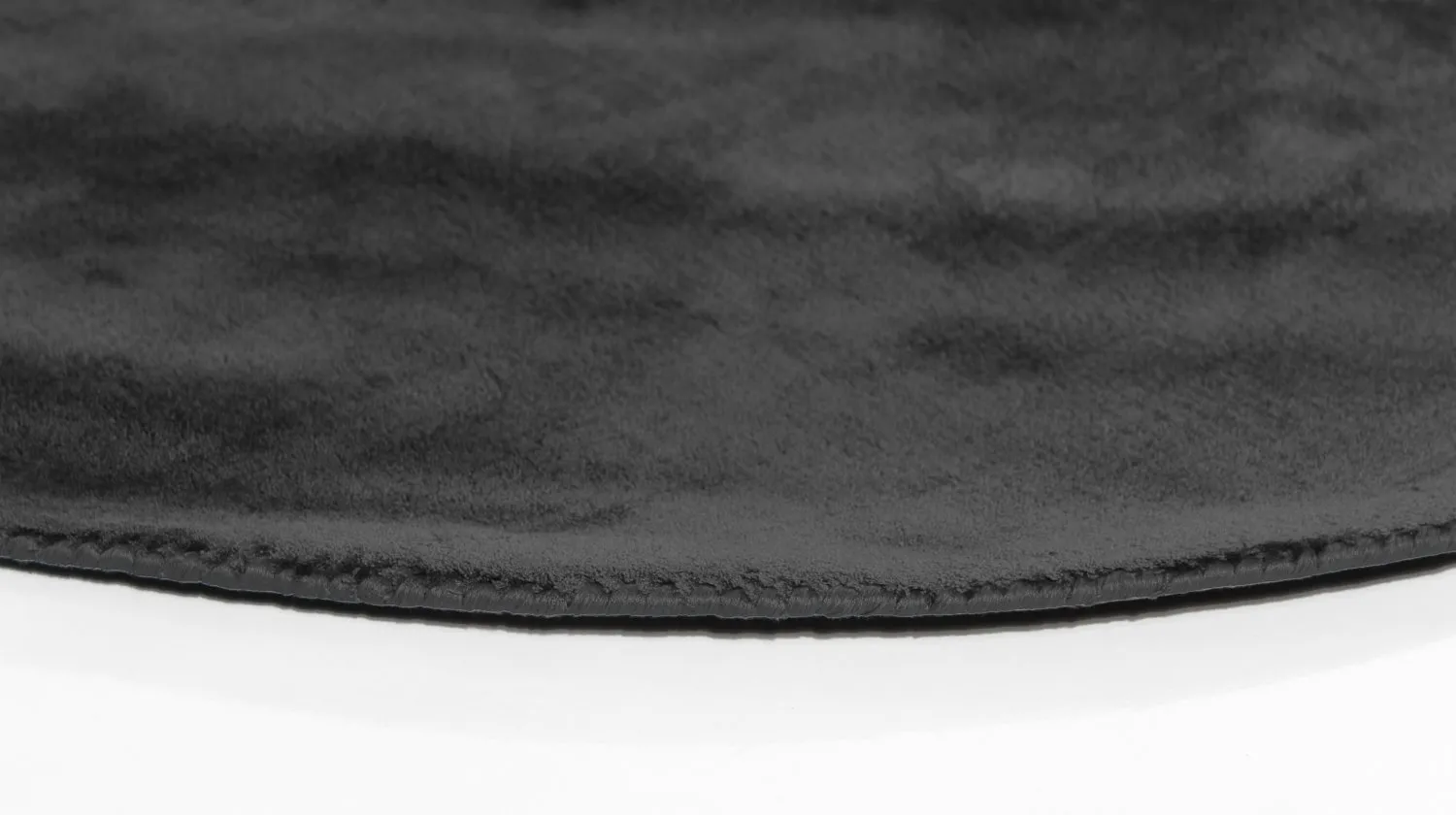 Rund Teppich - Recycled PET with viscose look (schwarz)