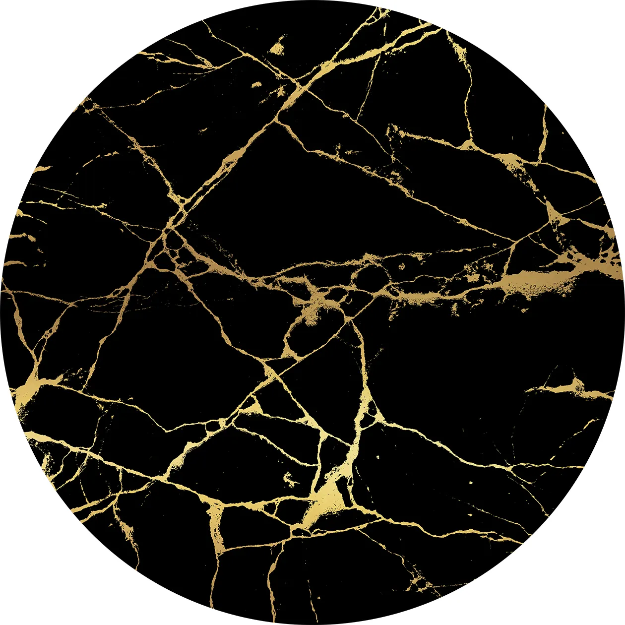 Rund Teppich - Vieste (schwarz/gold)